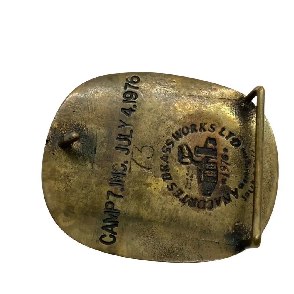 Buckle Belt Native American Company Camp 7 Anacortes Brass Works Ltd Mens 1976